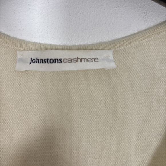 Johnstons Cashmere Sleeveless Sweater Tank Basic Layering Small Ivory Off White - Picture 6 of 8
